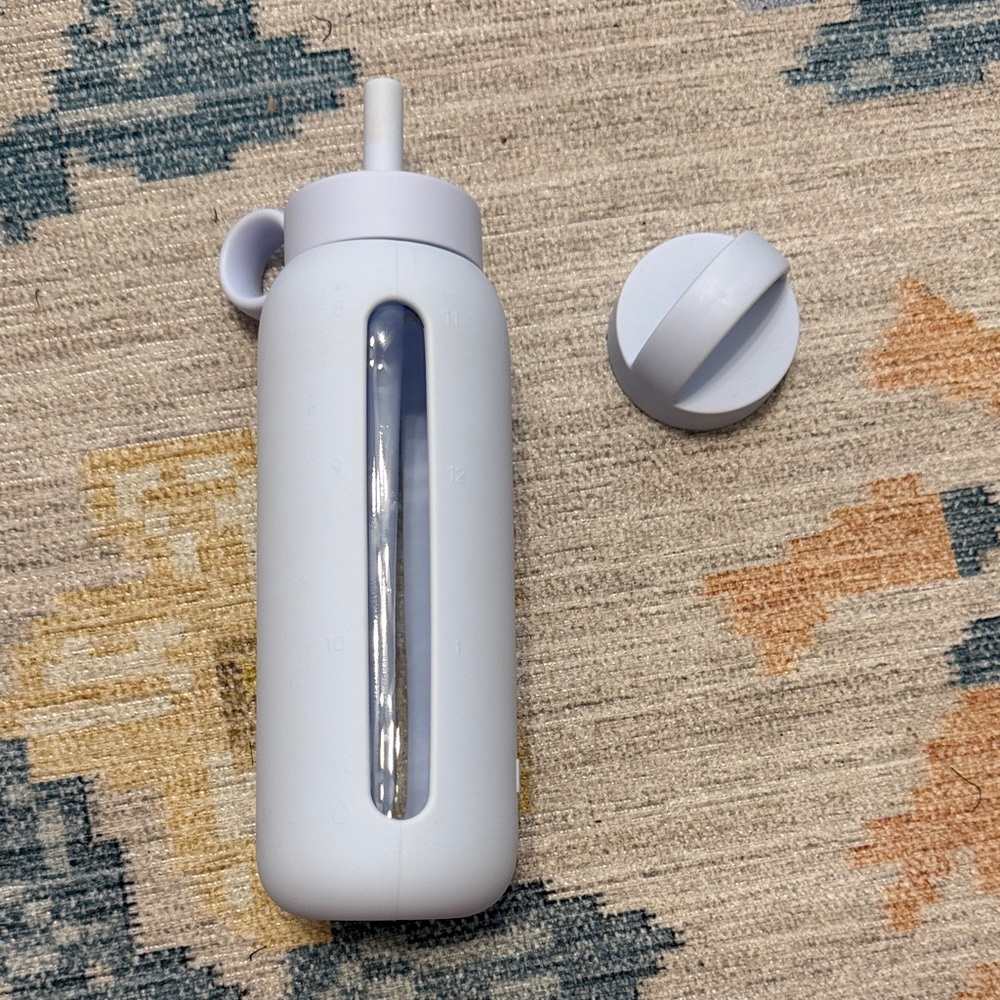 BINK light blue Silicone Water Bottle with Straw